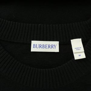 BURBERRY ニット プルオーバー ウール 薄手 M ブラック 8077750
