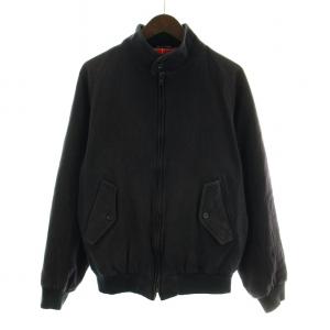 英国製 G9 ウールスイングトップ 裏地チェック スタンドカラージャケット 40 ブラック