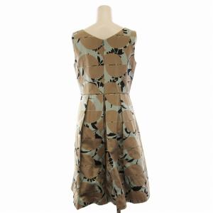 ANAYI タグ付き ワンピース ひざ丈 ノースリーブ 総柄 36 水色 ライトブルー 11172206063360