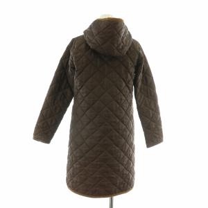 LAVENHAM キルティングコート アウター ロング丈 フード 36 茶 ブラウン /BB