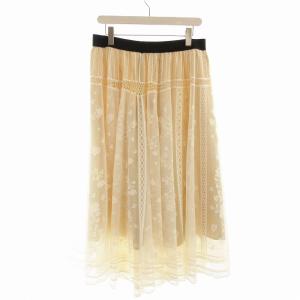 フレアスカート ロング レース 5 白 ホワイト SKWLIW0504 /EE