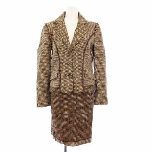 スーツ テーラードジャケット タイトスカート ひざ丈 38 42 ブラウン