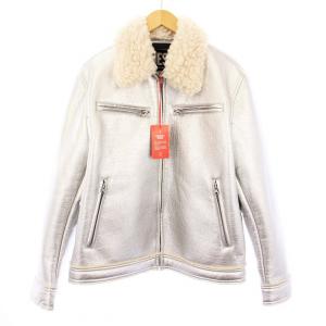 W-HARUN フェイクムートンジャケット L シルバーカラー A06144 OLEAX