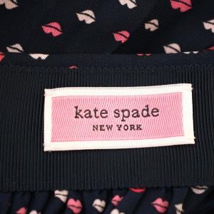 kate spade new york リップ柄 プリーツスカート NJMUA421 ロング スカート 00 ネイビー ピンク /G