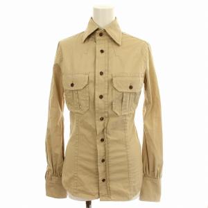 ストレッチ シャツ 02400-0052 ブラウス 長袖 40 ベージュ