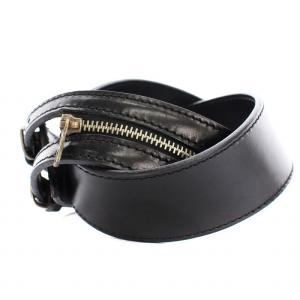 Alexander McQueen ベルト クオイオレザー ジップ 85 黒 ブラック