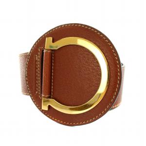 ベルト ハトメ ガンチーニ レザー 70 茶 ブラウン ゴールド 23 1731 /YT OH