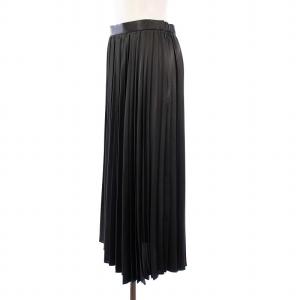 23区 23AW レザーライクプリーツスカート ロング 38 ブラック SKWOSW0311 /KH