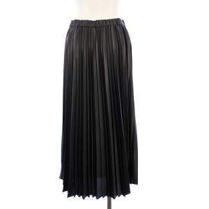 23区 23AW レザーライクプリーツスカート ロング 38 ブラック SKWOSW0311 /KH