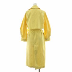 UNITED ARROWS 24SS P タックスリーブ トレンチコート アウター ロング ベルト付き 34 イエロー 1525-144-4423