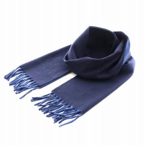 エシャルプ リバーシブル エヴリン マフラー カシミヤ ネイビー