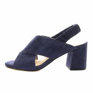COLE HAAN アナスタシア シティ サンダル ストラップ チャンキーヒール スエード 7 紺 ネイビー W15383