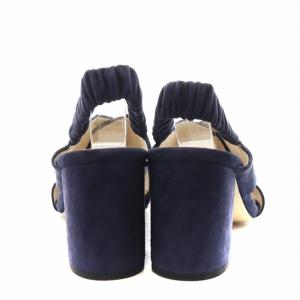 COLE HAAN アナスタシア シティ サンダル ストラップ チャンキーヒール スエード 7 紺 ネイビー W15383