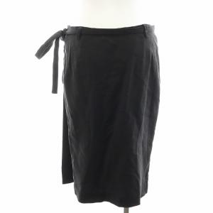 HAIDER ACKERMANN ラップスカート タイトスカート ひざ丈 麻 リネン 36 黒 ブラック