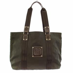 ロンシャン　ブラウン ナイロン レザー トートバッグ LONGCHAMP - ロンシャン ブラウン ナイロンレザー ハンドバッグ