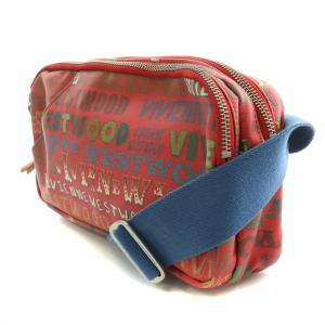 VIVIENNE WESTWOOD MAN ショルダーバッグ ボディバッグ ロゴ プリント 総柄 赤 レッド 青 ブルー