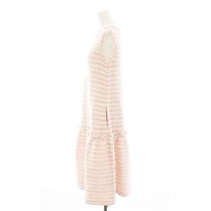 René 22年製 ワンピース ノースリーブ ツイード 34 ピンク 6212331