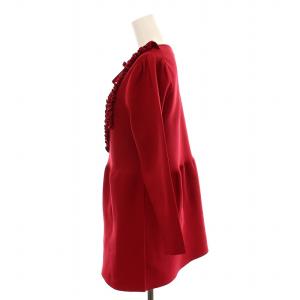 M'S GRACY フリルニットチュニック 長袖 38 赤 SG-418703