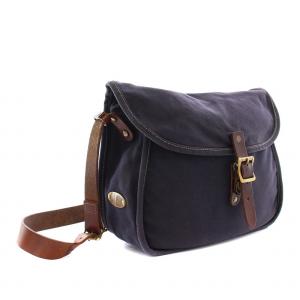 SLOW ショルダーバッグ キャンバス レザー 紺 ネイビー 茶 ブラウン /YT