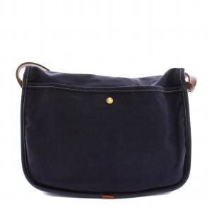 SLOW ショルダーバッグ キャンバス レザー 紺 ネイビー 茶 ブラウン /YT