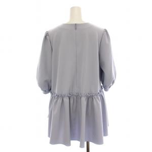 René 24年製 フリル ブラウス カットソー 七分袖 36 水色 ソルベブルー 5421980