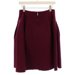 FOXEY NEW YORK イリプスフレアスカート ひざ丈 42 ボルドー 36424