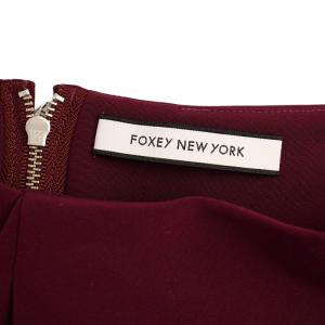 FOXEY NEW YORK イリプスフレアスカート ひざ丈 42 ボルドー 36424