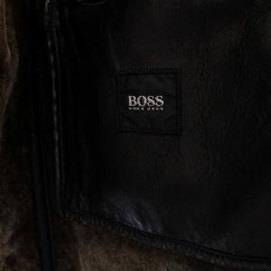 HUGO BOSS ムートンコート 52 ブラック