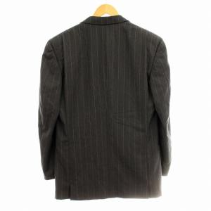 GIANNI VERSACE テーラードジャケット ブレザー ストライプ ダブル ウール 46 グレー