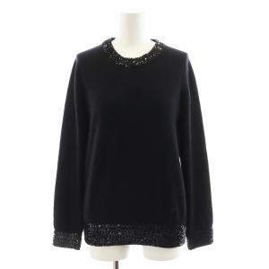 ココマーク ニット セーター スパンコール ウール M ブラック