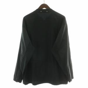 PAUL SMITH コットンナイロンノーカラーマルチポケットジャケット スタンドカラー アウター 切替 L 黒 ブラック /BB