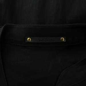 PAUL SMITH コットンナイロンノーカラーマルチポケットジャケット スタンドカラー アウター 切替 L 黒 ブラック /BB