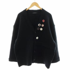 OVERSIZE KNIT CARDIGAN 缶バッチ 2 ブラック 22SS-KT01