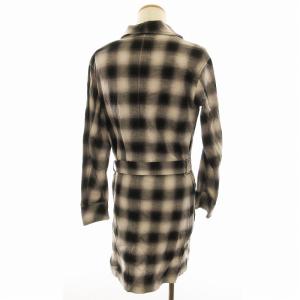LOVELESS タグ付き シャツコート ロング チェック スカル刺繍 長袖 S 黒 ブラック 61A3130115 /EE
