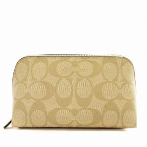 シグネチャー コスメポーチ F53385 化粧ポーチ PVC ベージュ