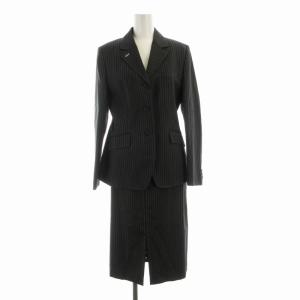 WOMEN セットアップ スーツ テーラードジャケット タイトスカート ミモレ ロング ストライプ 裏地ドット