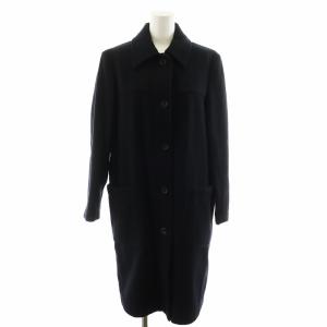 ステンカラーコート ロング丈 ウール アウター 1 黒 ブラック 595-6210508 /AN31