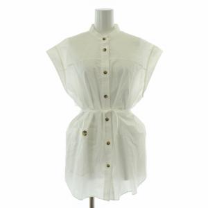 Rosie sleeveless shirt ロージーノースリーブシャツ ブラウス バンドカラー リボン