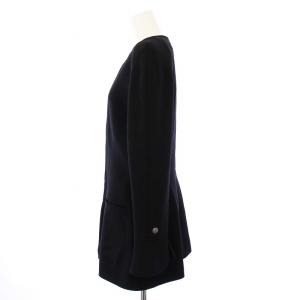 CHANEL 97A ヴィンテージ ノーカラージャケット ココマークスライダー 40 ブラック