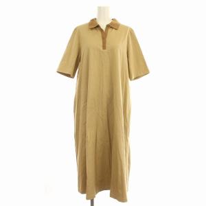 ジャジーポロワンピース H5J09-145-40 半袖 ポロシャツ ワンピース ロング 36 ベージュ