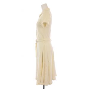 RALPH LAUREN ポロ ワンピース ひざ丈 半袖 ロゴ刺繍 ベルト付き XS 白