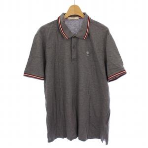 ポロシャツ ライン 半袖 XXL グレー