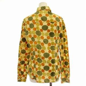 miumiu シャツ MK918S ブラウス 長袖 ドット 42 カーキ オレンジ