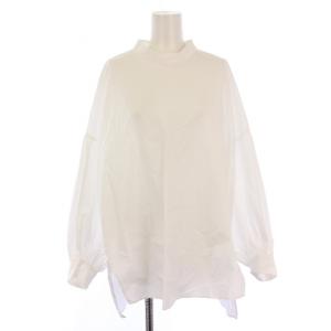 22SS スタンドカラー ランタンスリーブ ブラウス シャツ 長袖 F 白 22051200211010