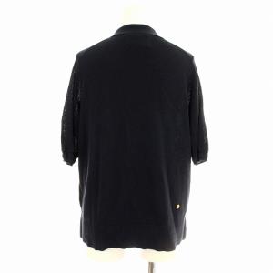 MUVEIL 半袖 ニット MA91KSW002 ポロシャツ ビジュー フクロウ 38 ネイビー 紺