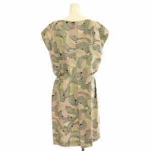 CELINE シルク ワンピース D1501 半袖 ひざ丈 総柄 42 マルチカラー