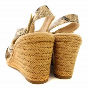 Clarks collection BY サンダル ウェッジソール パイソン柄 23.5cm ベージュ /G