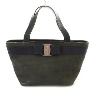 ヴァラ ハンドバッグ スエード 鞄 チャコールグレー