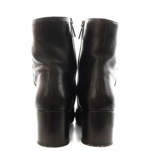 FABIO RUSCONI ショートブーツ チャンキーヒール レザー 36 黒 ブラック /AN36