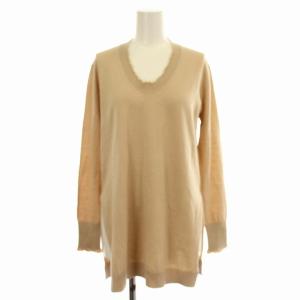 ニット カットソー 長袖 XS ベージュ /G